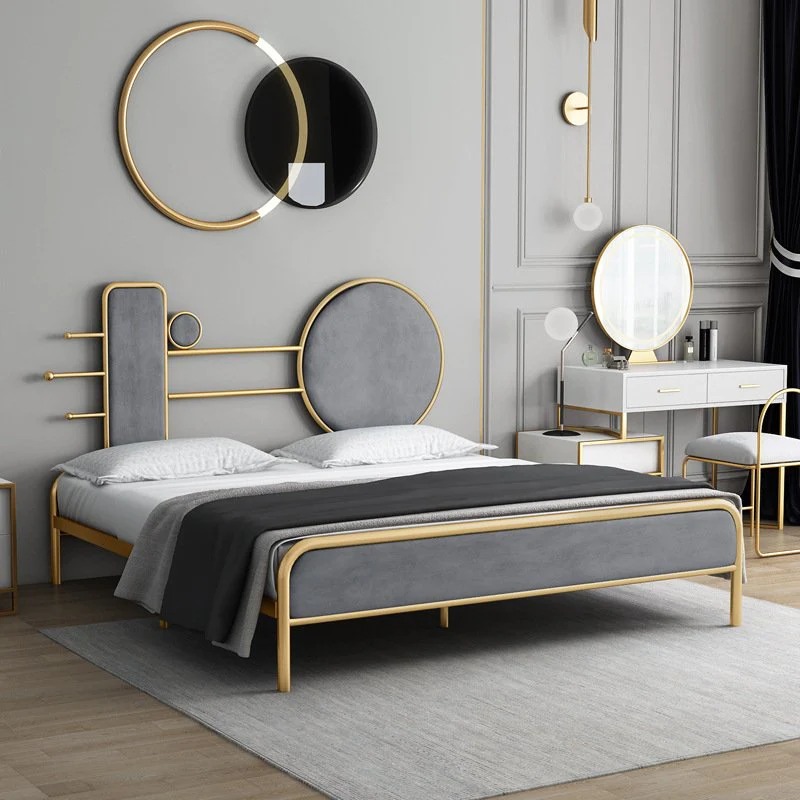 سرير ستيل Bed.27 مع قاعدة خشب ملل مقاس 200×160×110 سم