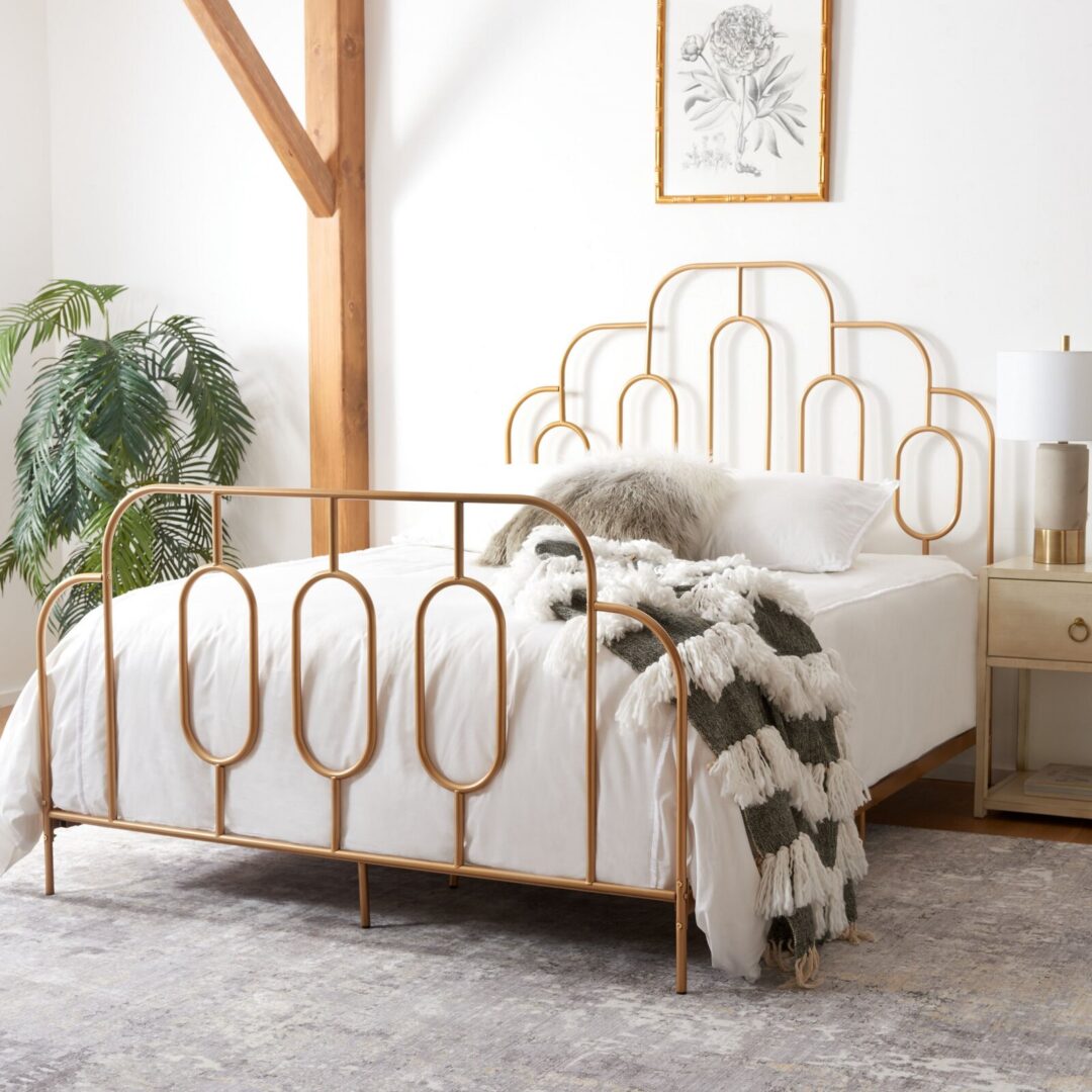 سرير ستيل Bed.5 مع قاعدة خشب ملل مقاس 200×160 سم