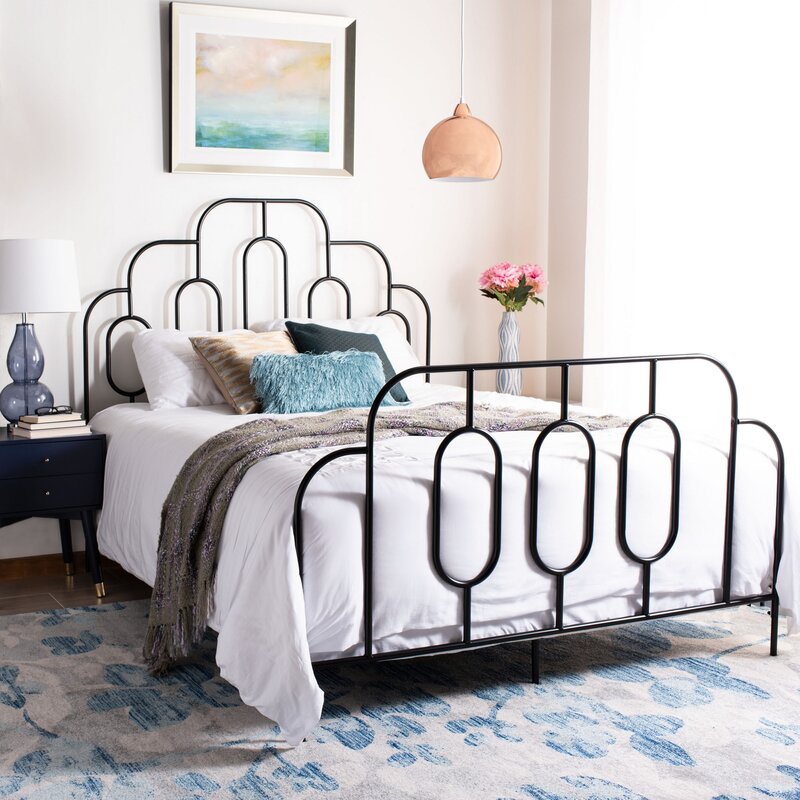 سرير ستيل Bed.6 مع قاعدة خشب ملل مقاس 200×160 سم