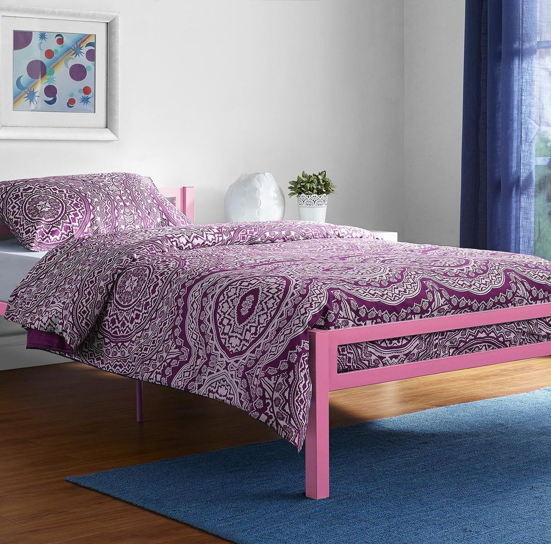 سرير ستيل Bed.9 مع قاعدة خشب ملل مقاس 200×120 سم