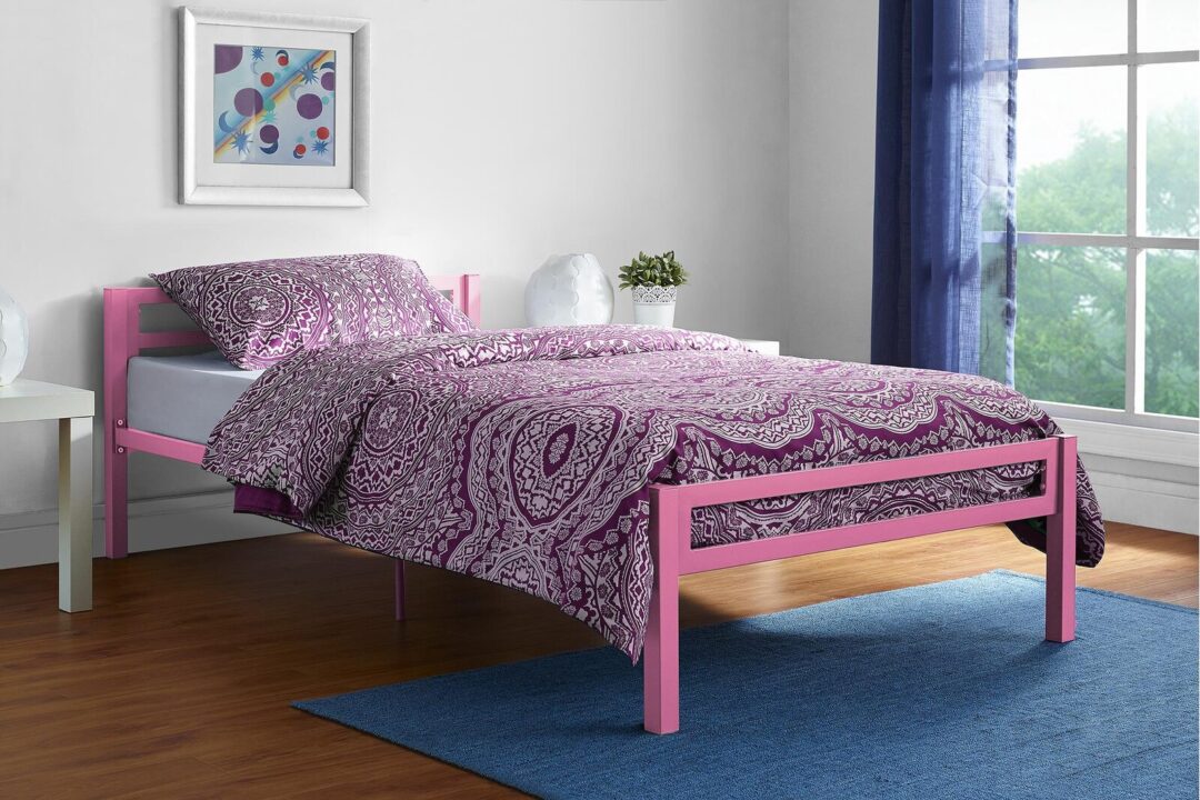 سرير ستيل مع شرائح خشبية 200×120 سم Bed.9