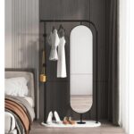 شماعة ملابس ستيل Cloths Hanger.16 مع زجاج ورخام كراره مقاس 100×40×180 سم