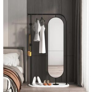 شماعة ملابس ستيل بقاعدة زجاج ورخام كرارة 100×40×180 سم Cloths Hanger.16