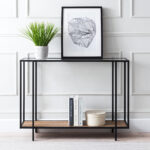 كونسول ستيل بسطح MDF وزجاج 120×40×100 سم Console.10