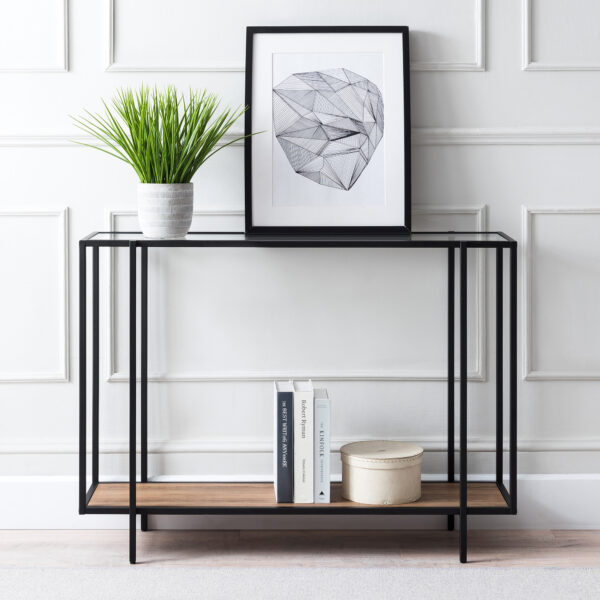 كونسول ستيل بسطح MDF وزجاج 120×40×100 سم Console.10