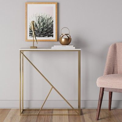 Steel Console Table - Console.14 - With Carrara Marble Top 90×40×100 cm