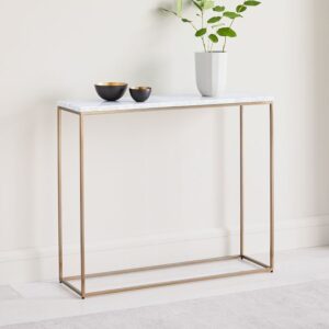 كونسول ستيل Console.16 مع سطح رخام كراره مقاس 110×40×90 سم
