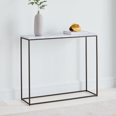 Steel Console Table - Console.17 - With Carrara Marble Top 110×40×90 cm8