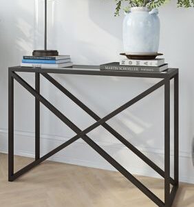 كونسول ستيل Console.20 مع سطح زجاج مقاس 110×40×90 سم