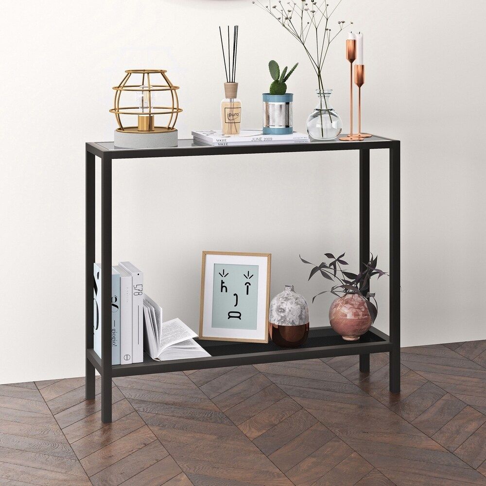 Steel Console Table - Console.24 - With Glass Top 110×35×100 cm