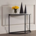Console With Steel Frame And Carrara Marble Top With Electrostatic Coating Console26-6