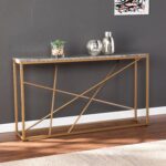 Modern Console With Steel Frame And Carrara Marble Console.27