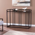 Console.28 كونسول جانبية بإطار ستيل وزجاج بطلاء مقاوم للصدأ والخدوش