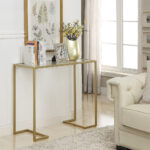 كونسول ستيل بسطح زجاجي 100×35×90 سم Console.5-5