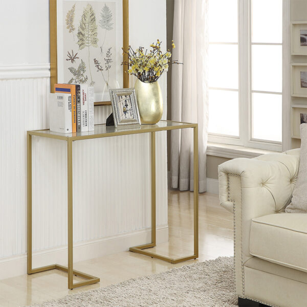 كونسول ستيل بسطح زجاجي 100×35×90 سم Console.5-5