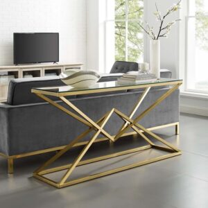 كونسول بإطار معدني وسطح زجاجي Console.52