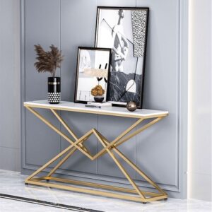 كونسول عصري بإطار ستيل ورخام كراره Console.57