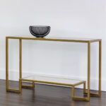 كونسول ستيل بسطح زجاجي 140×40×90 سم Console.6