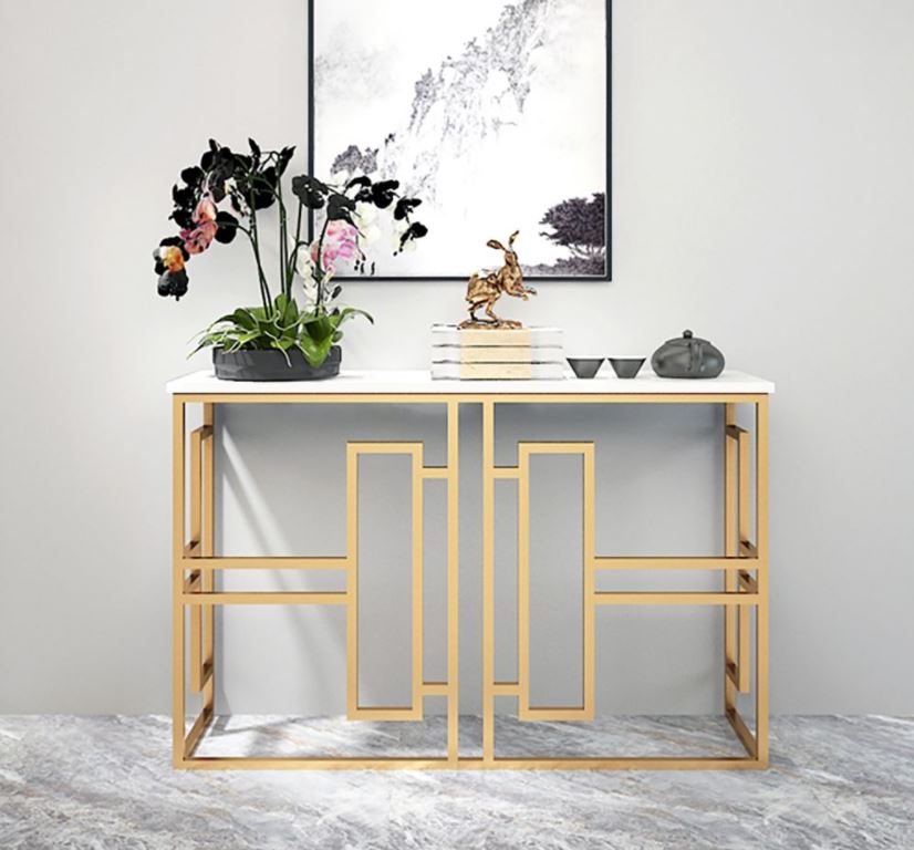 كونسول ستيل معدن مع رخام كرارة Console.88