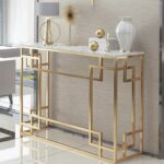 كونسول ستيل معدن مع رخام كرارة Console.90