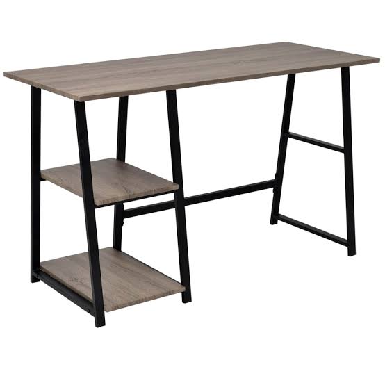 Desk.6 MDFمكتب معدني120×40×72 سم بسطح خشب
