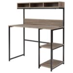 مكتب معدني مقاس 120×40×72 سم بسطح علوي MDF موديل Desk.8