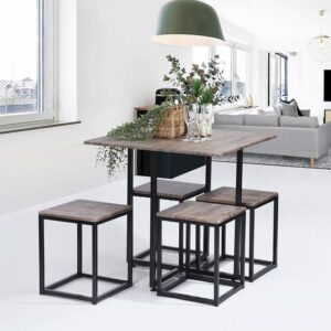 ترابيزة سفرة Dining.2 ستيل مع سطح خشب MDF مقاس 100×100×75 سم