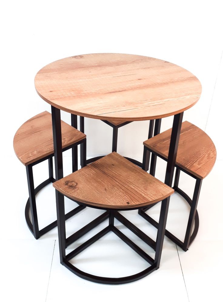 Steel Dining Table - Dining.3 - MDF Top 100×100×75 cm