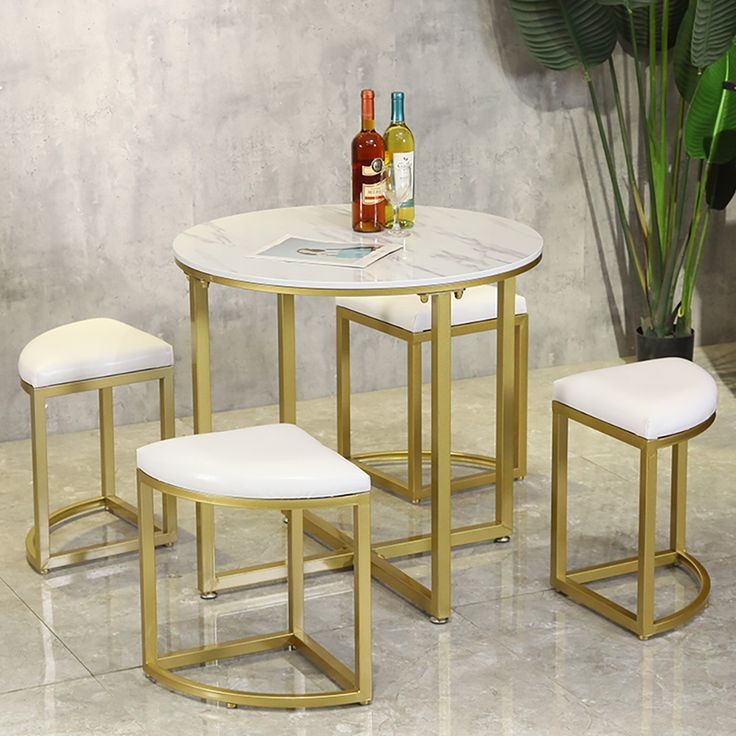 Steel Dining Table - Dining.4 - Upholstered MDF Top 100×100×75 cm