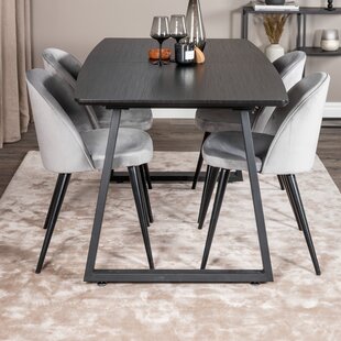 Steel Dining Table - Dining.6 - Upholstered MDF Top 160×75×75 cm
