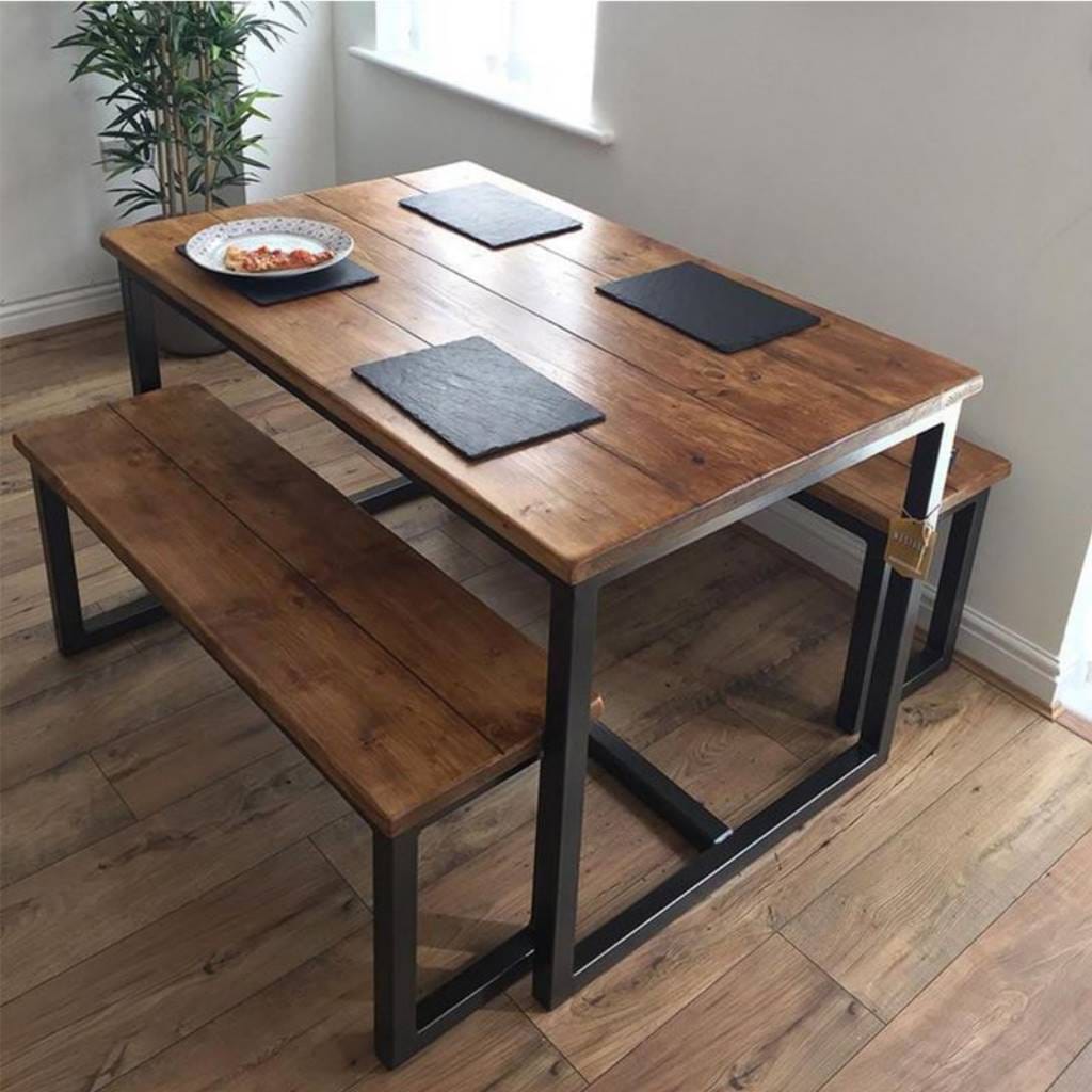Steel Dining Table - Dining.7 - MDF Top 120×60×75 cm