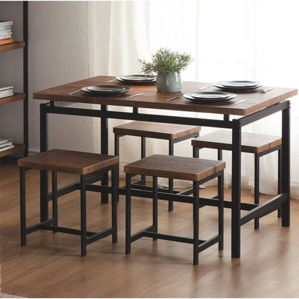 ترابيزة سفرة Dining.9 ستيل مع سطح MDF مقاس 120×80×75 سم