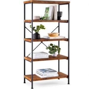 مكتبة - Display Unit.4 - ستيل مع رفوف ام دي اف مقاس 120×50×200 سم