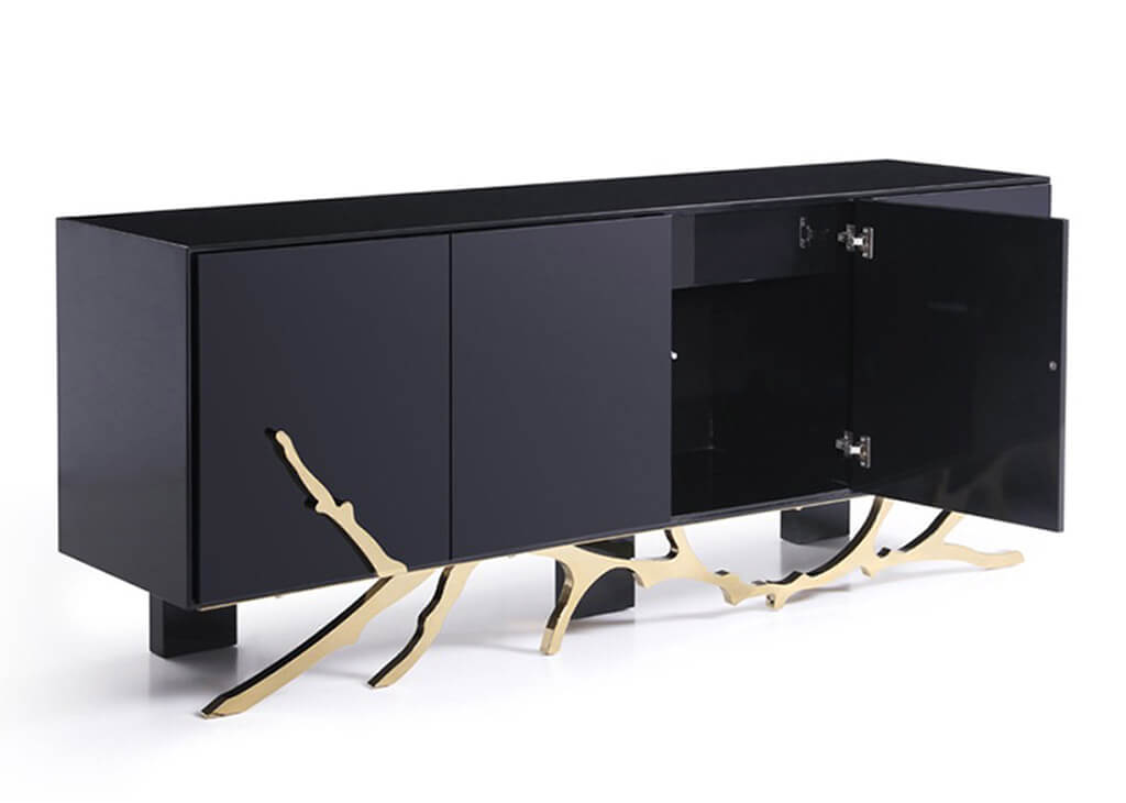 بوفية خشب زان أحمر مع كونتر طبيعي ودهان طبيعي