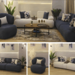 Roblox Sofa Set with Red Beech Wood and High-Quality Imported Fabric