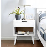 Commode 1 Drawer 50 cm Width HPL Coated White ant1062