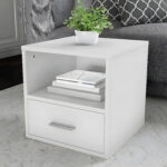 Commode 40 cm With Drawer MDF HPL Finish White ant1132