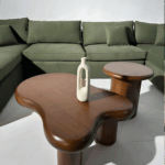 Lyon Corner Sofa Red Beech Wood Imported Fabric High Density Foam