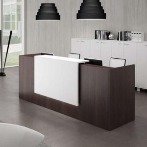 كاونتر  MDF عرض 200 سم مستورد مغطى بطبقة HPL بني غامق وأبيض ant.0105