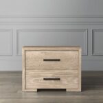 Wood Finish Commode 50 Cm with 2 Drawers HPL Coated ANT1049