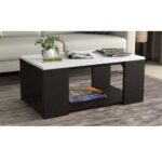 Coffee Table 120 cm Width With Black & White Finish ant1093