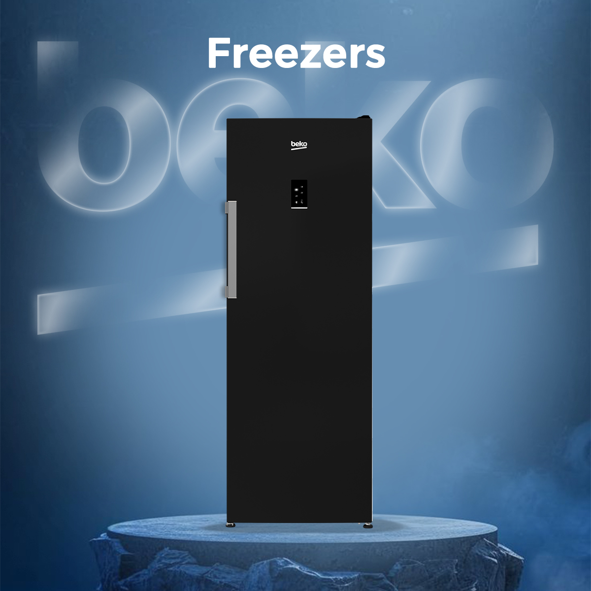 Beko freezer in Egypt – chest and upright freezers banner with large capacity and energy efficiency