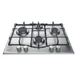 Ariston Built-in Hob 60 cm 4 Burners Stainless Steel Wide Pan Support Italian Made PCN 642 IX/A