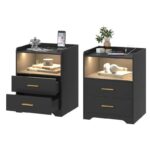 كمود نايت ستاند بدرجين ووحدة تخزين مفتوحة عرض 50ارتفاع 60عمق 40