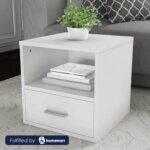 Commode 40 cm With Drawer MDF HPL Finish White ant1132