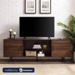 وحدة تلفزيون بطول 160 سم تحتوي على خزانين ورف بتشطيب خشبي ‏ant1104