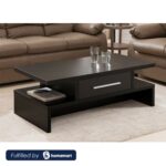 ترابيزة قهوة مودرن 120 سم بدرج - أسود ant1123