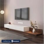 وحدة تلفزيون 200 سم 3 ادراج ابيض× بني ANT1150