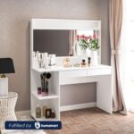 تسريحة 120 سم بدرج و وحدة أرفف أبيض ant1121