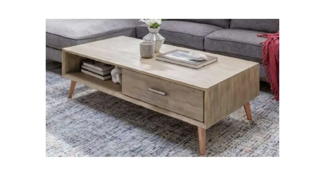 ترابيزة قهوة بطول 100 سم بتصميم خشبي مزودة بدرج ant1099